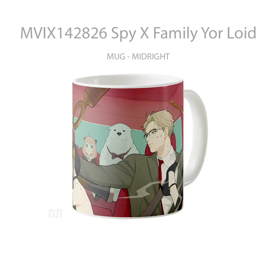Mug Spy X Family Yor Loid Anya Bond Art Gelas Keramik Unik - All-side / Desain