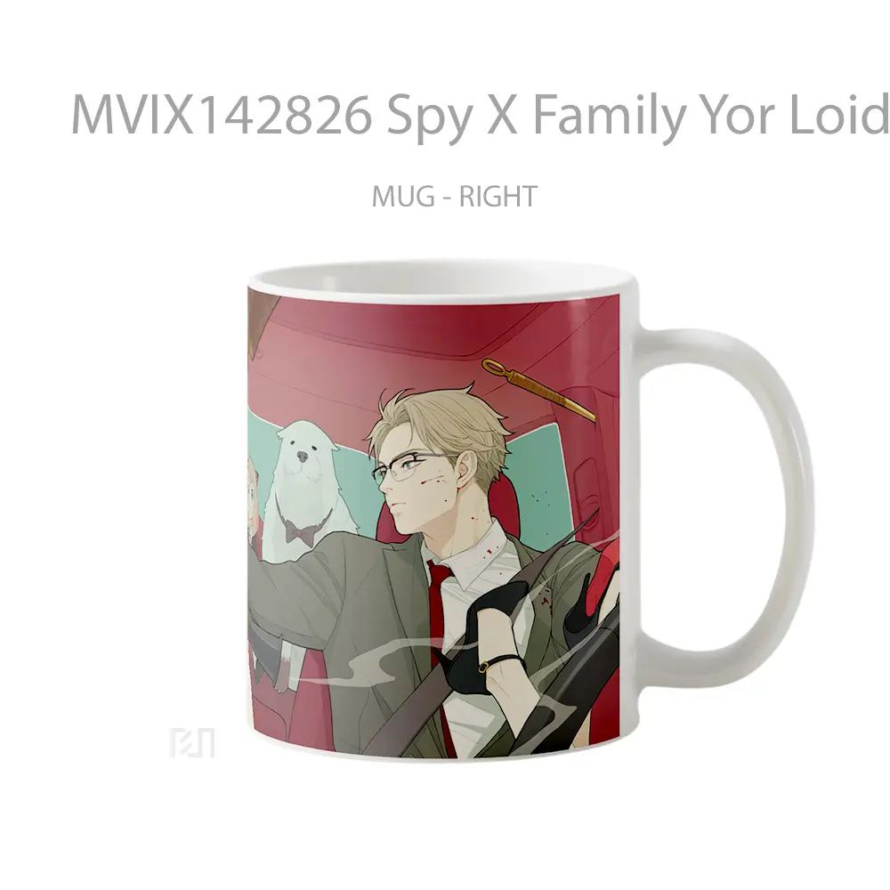 Mug Spy X Family Yor Loid Anya Bond Art Gelas Keramik Unik - All-side / Desain