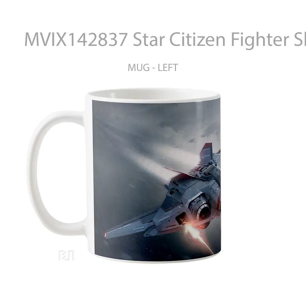 Mug Star Citizen Fighter Ship Gelas Keramik Unik - All-side / Desain