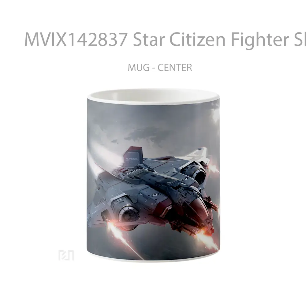 Mug Star Citizen Fighter Ship Gelas Keramik Unik