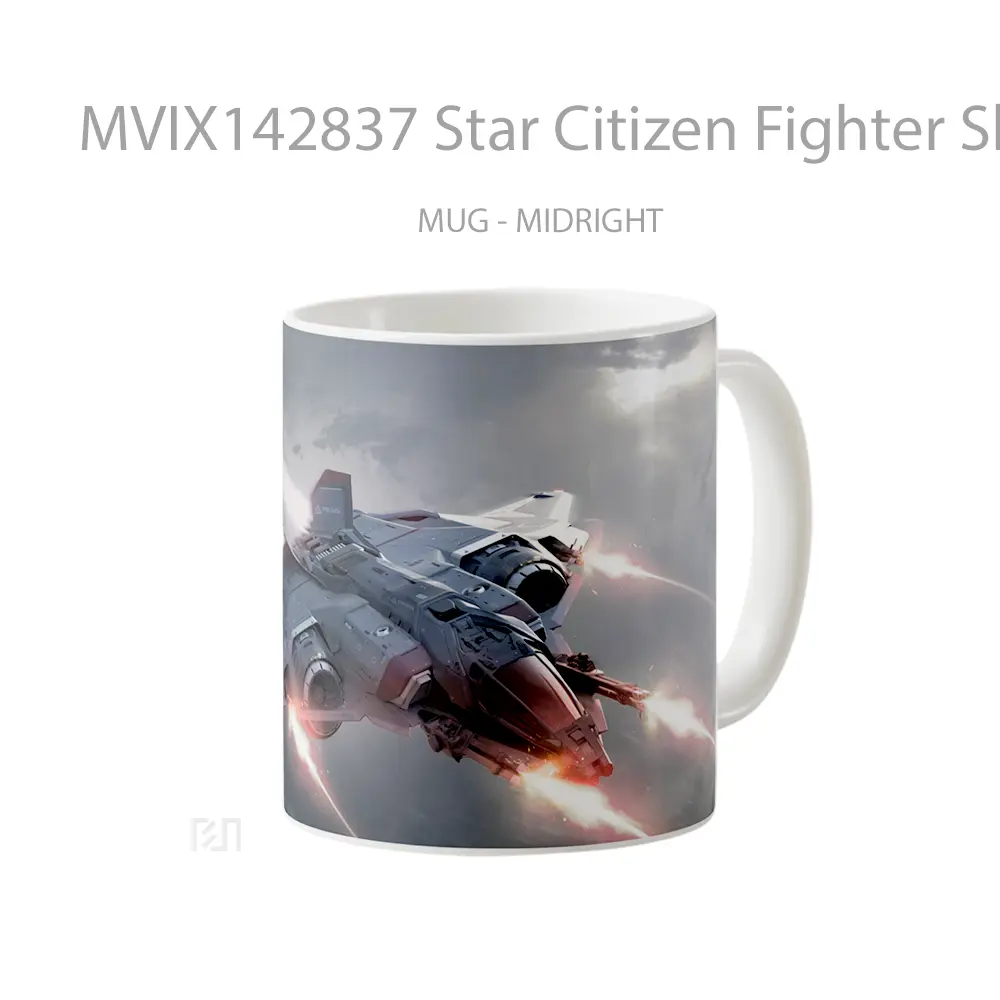 Mug Star Citizen Fighter Ship Gelas Keramik Unik - All-side / Desain