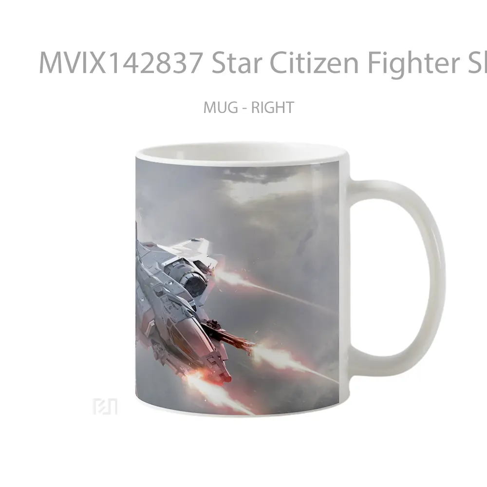 Mug Star Citizen Fighter Ship Gelas Keramik Unik - All-side / Desain