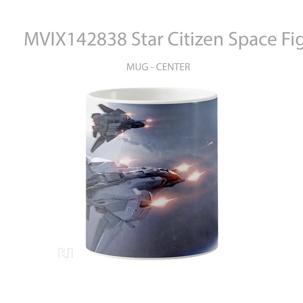 Mug Star Citizen Space Fighter Ship Battle Gelas Keramik Unik