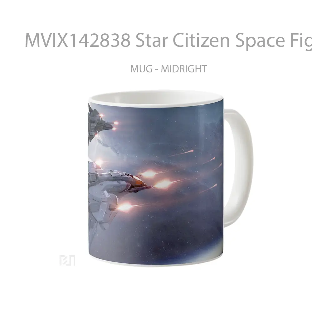 Mug Star Citizen Space Fighter Ship Battle Gelas Keramik Unik - All-side / Desain