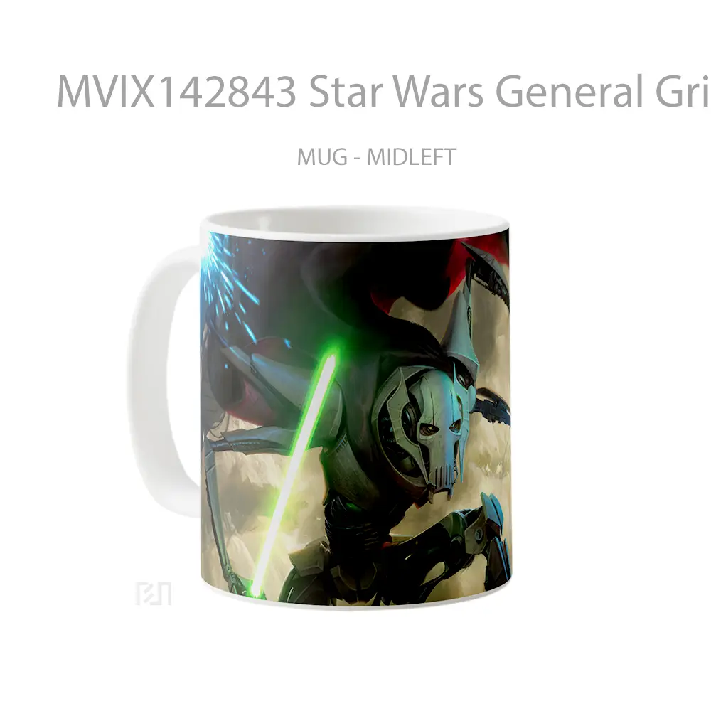 Mug Star Wars General Grievous Lightsaber Gelas Keramik Unik - All-side / Desain