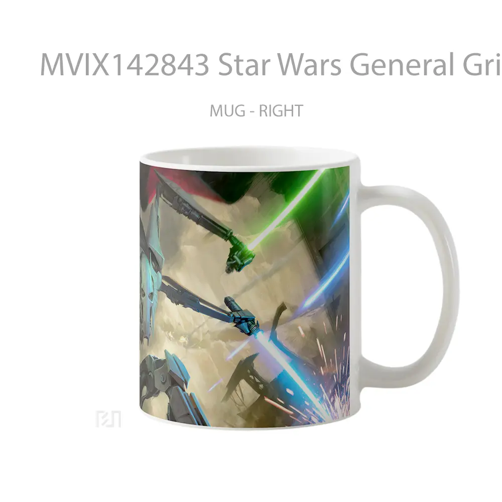 Mug Star Wars General Grievous Lightsaber Gelas Keramik Unik - All-side / Desain