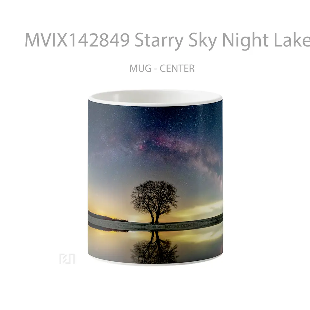 Mug Starry Sky Night Lake Nature Scenery Gelas Pemandangan Alam