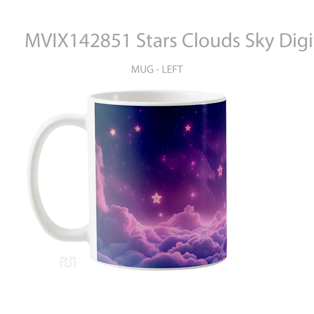 Mug Stars Clouds Sky Digital Art Gelas Pemandangan Alam - All-side / Desain