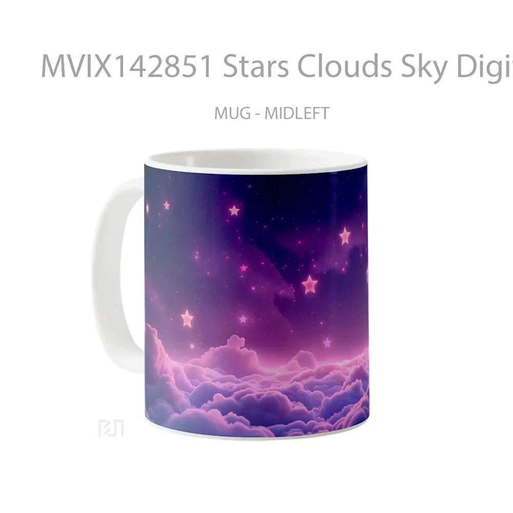 Mug Stars Clouds Sky Digital Art Gelas Pemandangan Alam - All-side / Desain