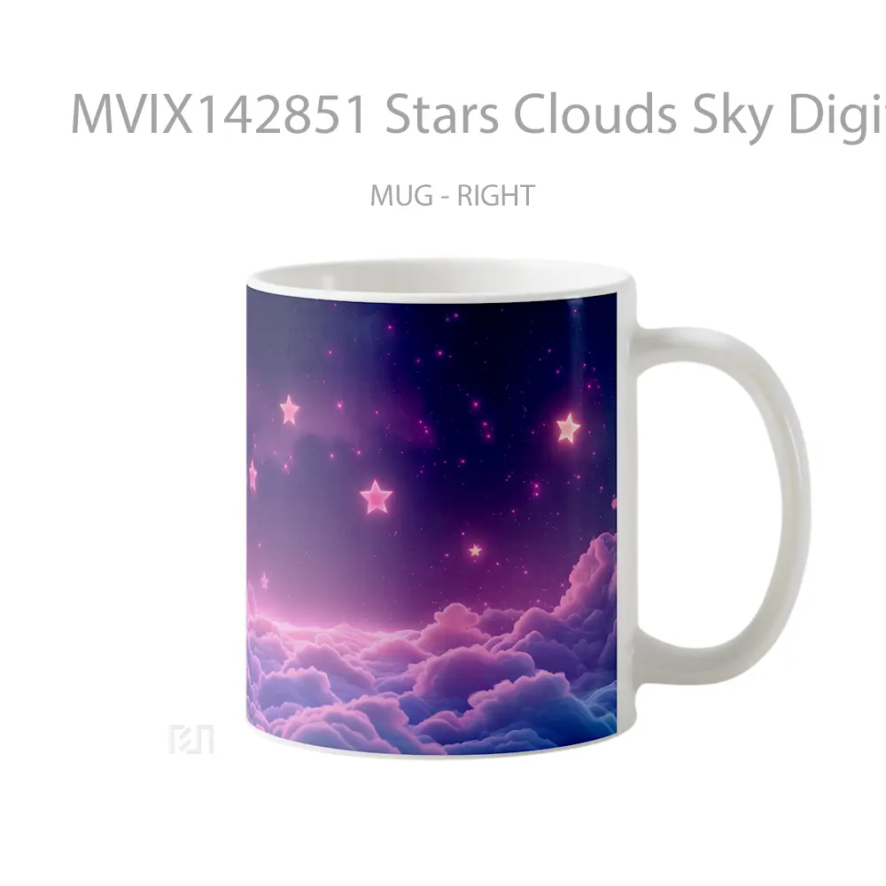 Mug Stars Clouds Sky Digital Art Gelas Pemandangan Alam - All-side / Desain