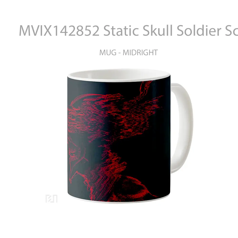 Mug Static Skull Soldier Sci Fi Gelas Keramik Unik - All-side / Desain