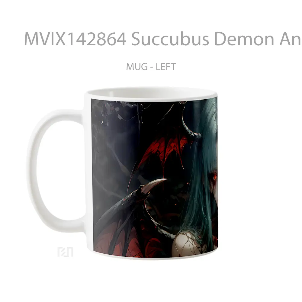 Mug Succubus Demon Anime Girl Red Eyes Cangkir Anime - All-side / Desain