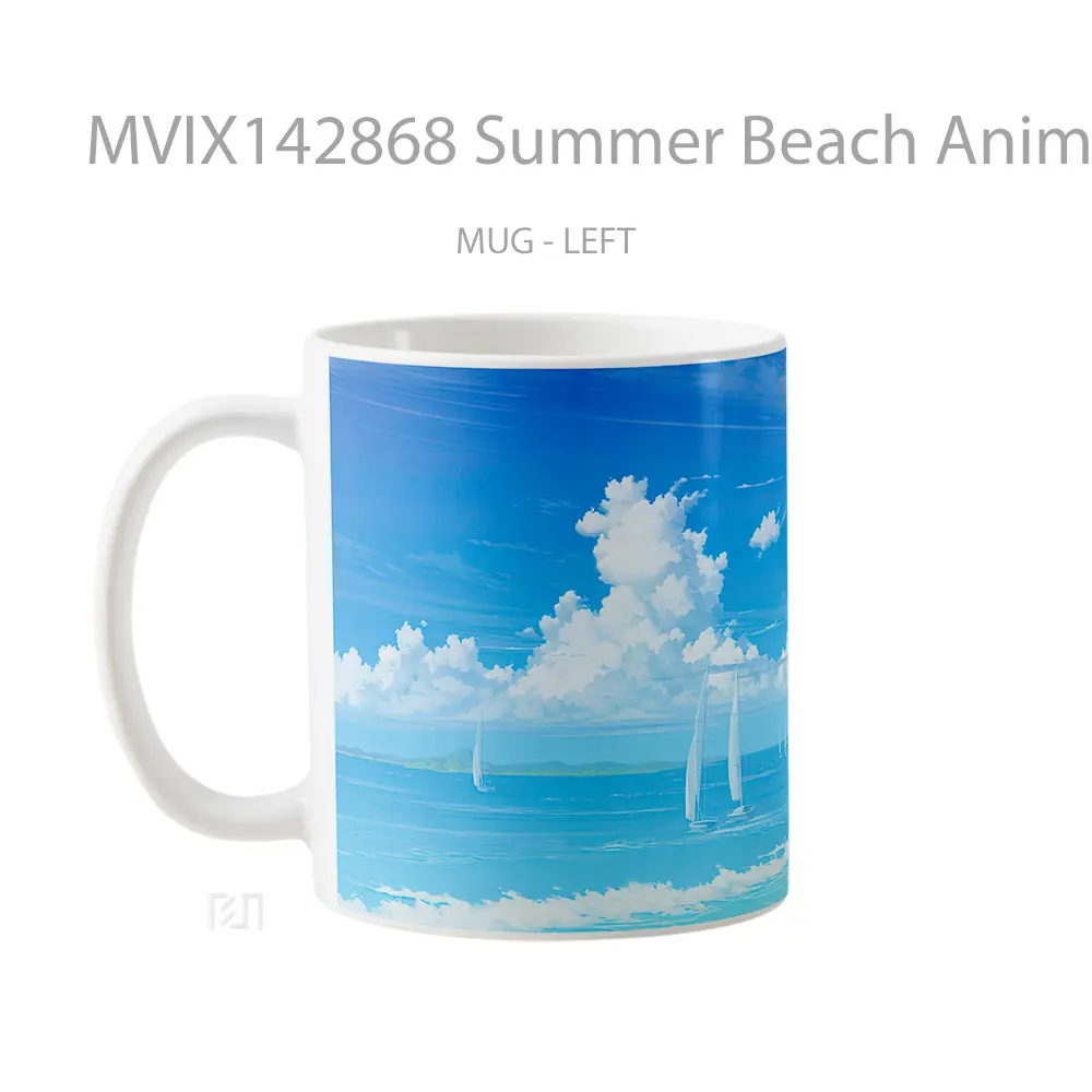 Mug Summer Beach Anime Scenery Cangkir Anime - All-side / Desain