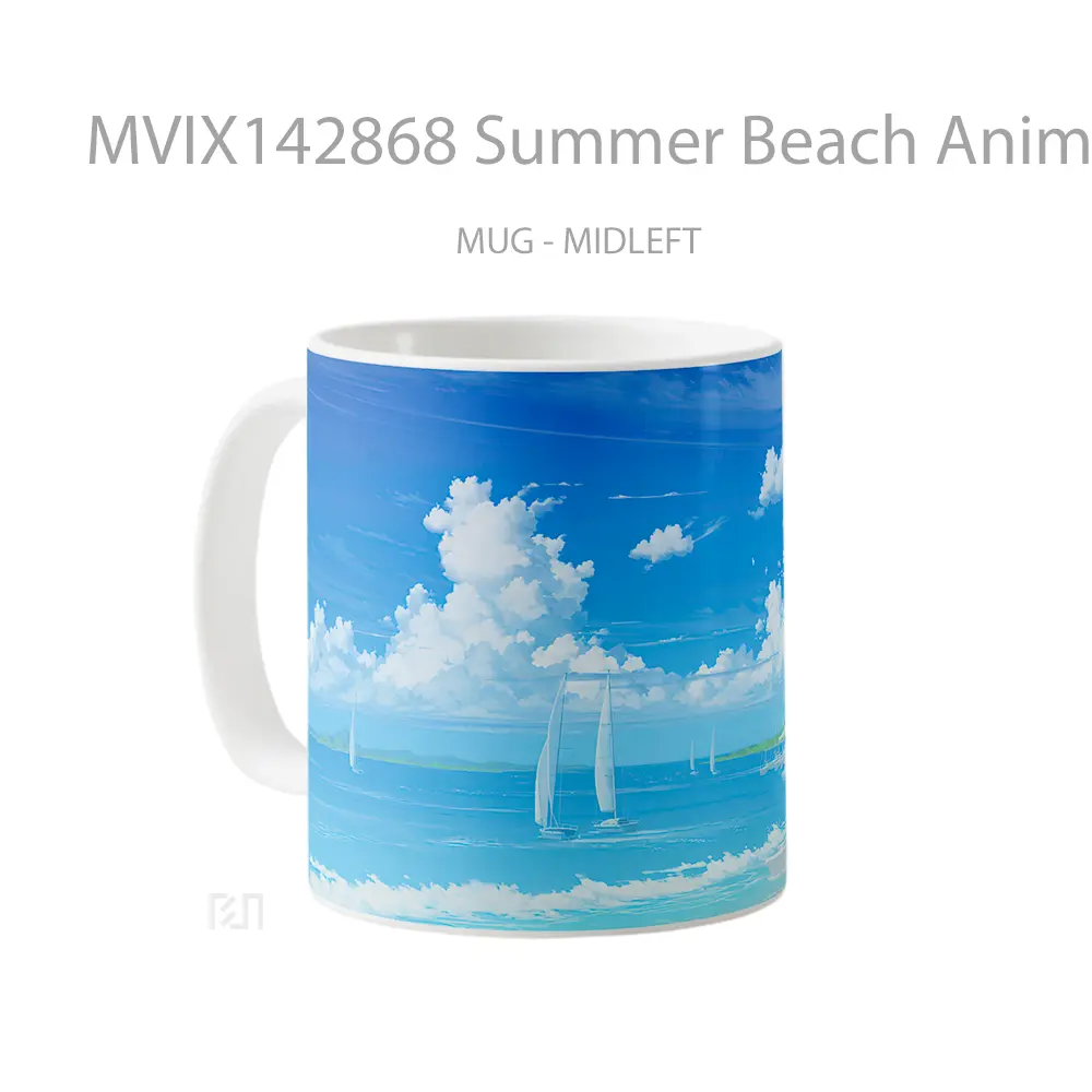 Mug Summer Beach Anime Scenery Cangkir Anime - All-side / Desain