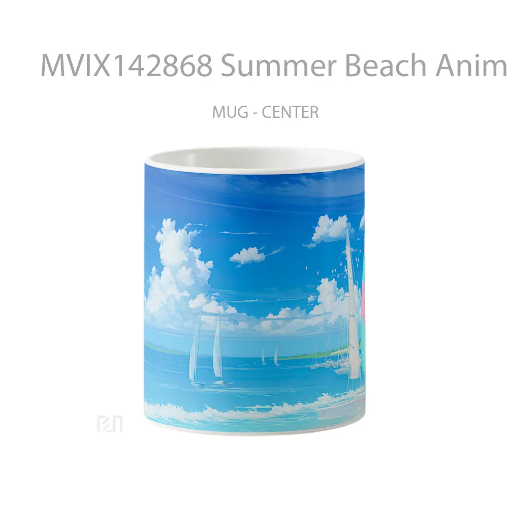 Mug Summer Beach Anime Scenery Cangkir Anime