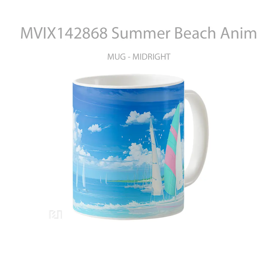 Mug Summer Beach Anime Scenery Cangkir Anime - All-side / Desain