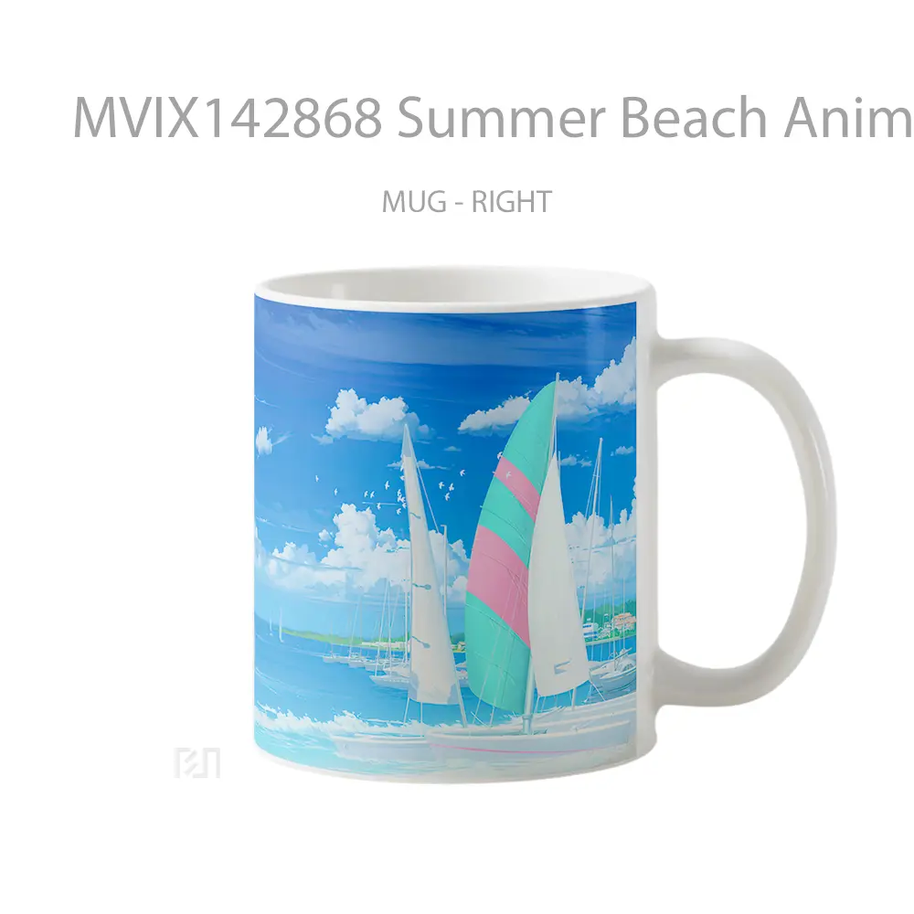 Mug Summer Beach Anime Scenery Cangkir Anime - All-side / Desain