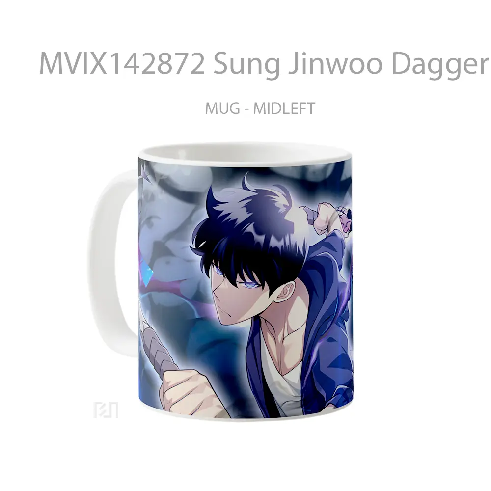 Mug Sung Jinwoo Dagger Solo Leveling Gelas Keramik Unik - All-side / Desain