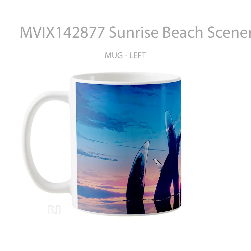 Mug Sunrise Beach Scenery Stonehenge Anime Ar Cangkir Anime - All-side / Desain