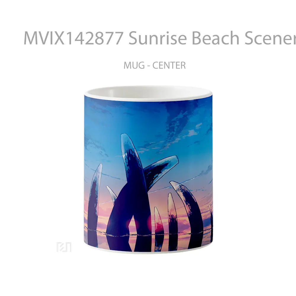 Mug Sunrise Beach Scenery Stonehenge Anime Ar Cangkir Anime