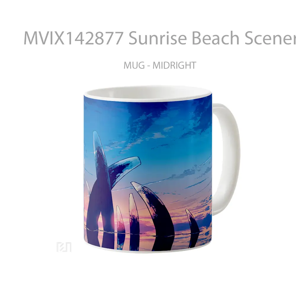 Mug Sunrise Beach Scenery Stonehenge Anime Ar Cangkir Anime - All-side / Desain