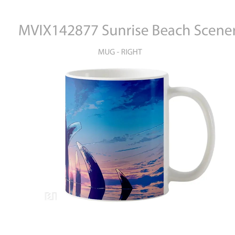 Mug Sunrise Beach Scenery Stonehenge Anime Ar Cangkir Anime - All-side / Desain