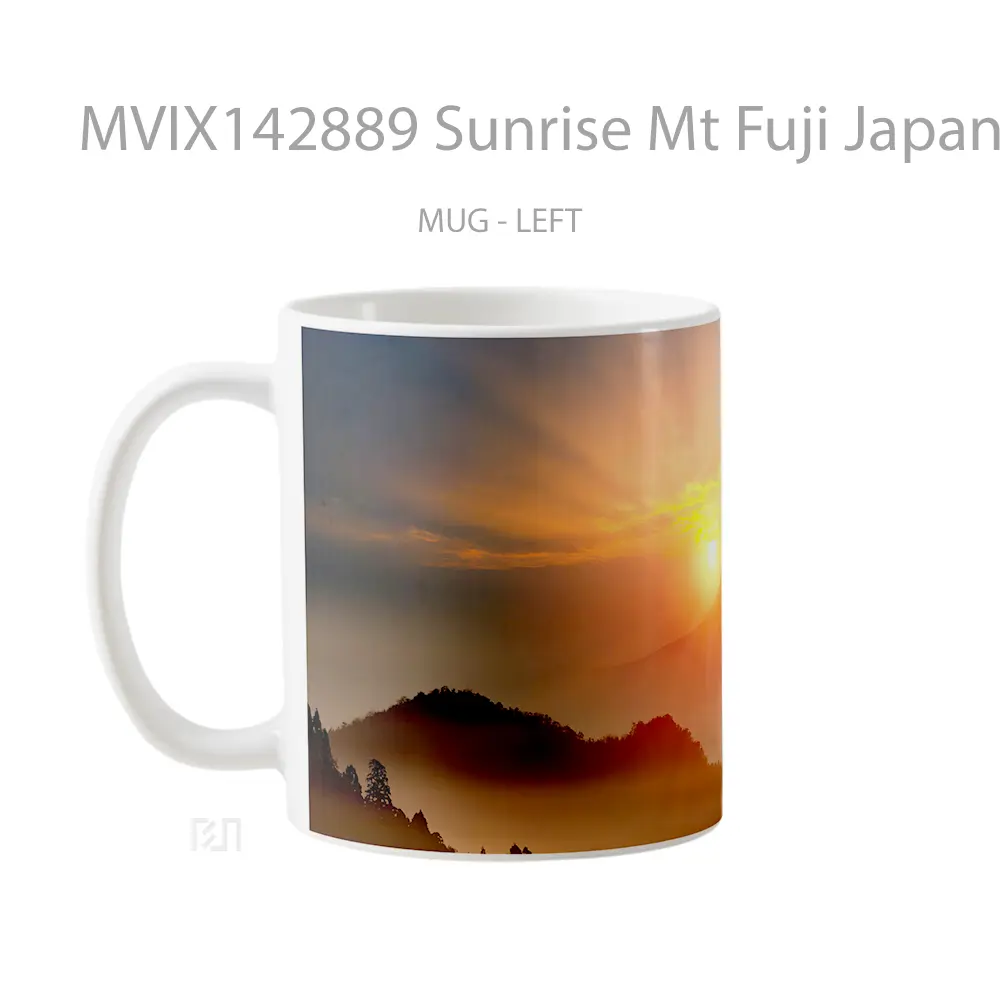 Mug Sunrise Mt Fuji Japan Scenery Gelas Pemandangan Alam - All-side / Desain