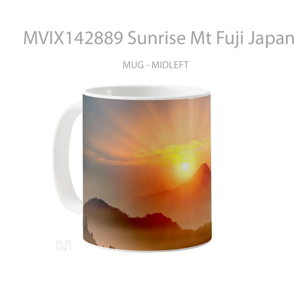 Mug Sunrise Mt Fuji Japan Scenery Gelas Pemandangan Alam - All-side / Desain