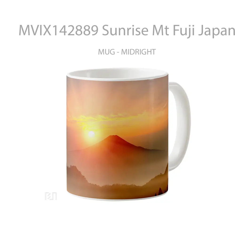 Mug Sunrise Mt Fuji Japan Scenery Gelas Pemandangan Alam - All-side / Desain
