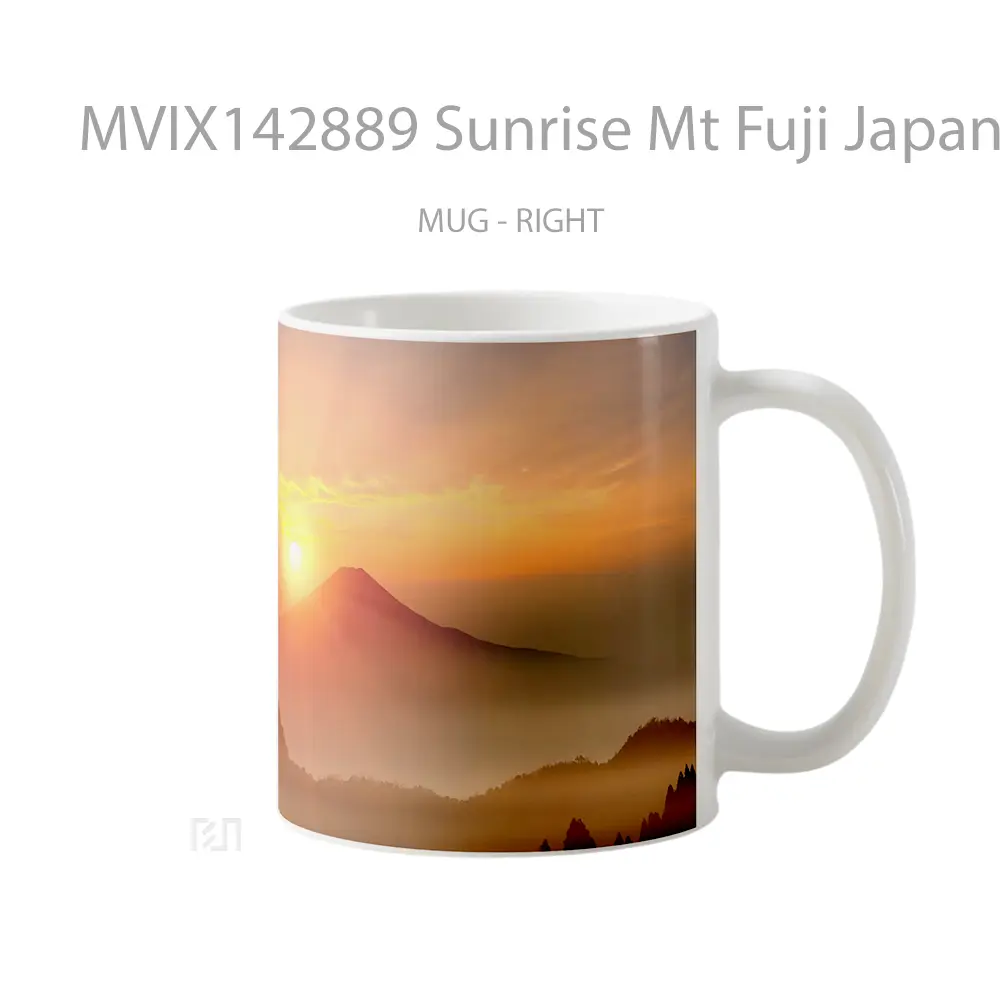Mug Sunrise Mt Fuji Japan Scenery Gelas Pemandangan Alam - All-side / Desain