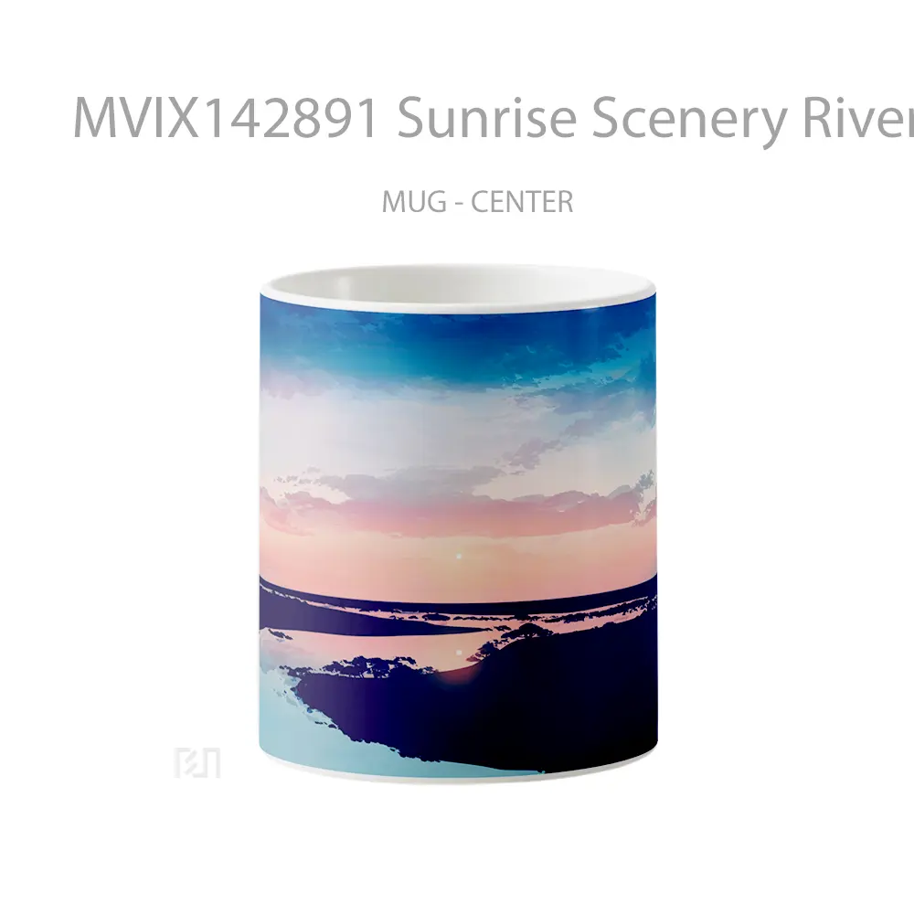 Mug Sunrise Scenery River Anime Ar Cangkir Anime