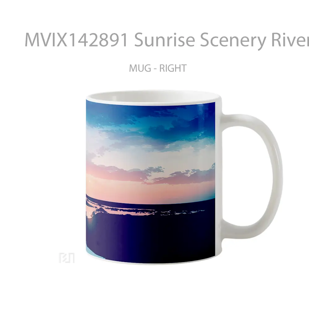 Mug Sunrise Scenery River Anime Ar Cangkir Anime - All-side / Desain