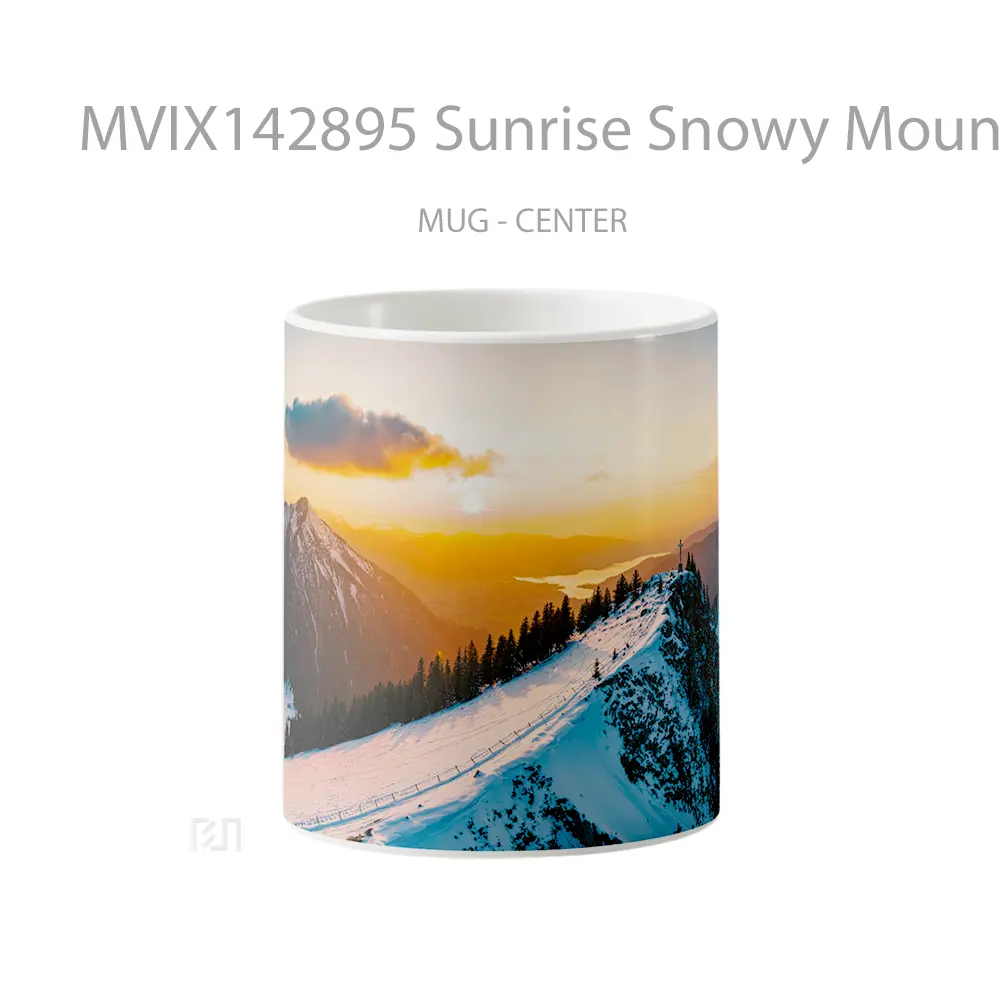 Mug Sunrise Snowy Mountain Scenery Gelas Pemandangan Alam