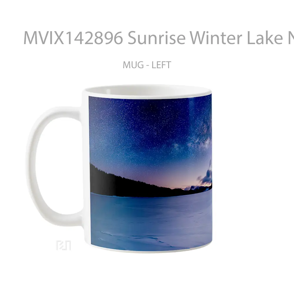 Mug Sunrise Winter Lake Night Sky Switzerland Photography Scenery Gelas Pemandangan Alam - All-side / Desain