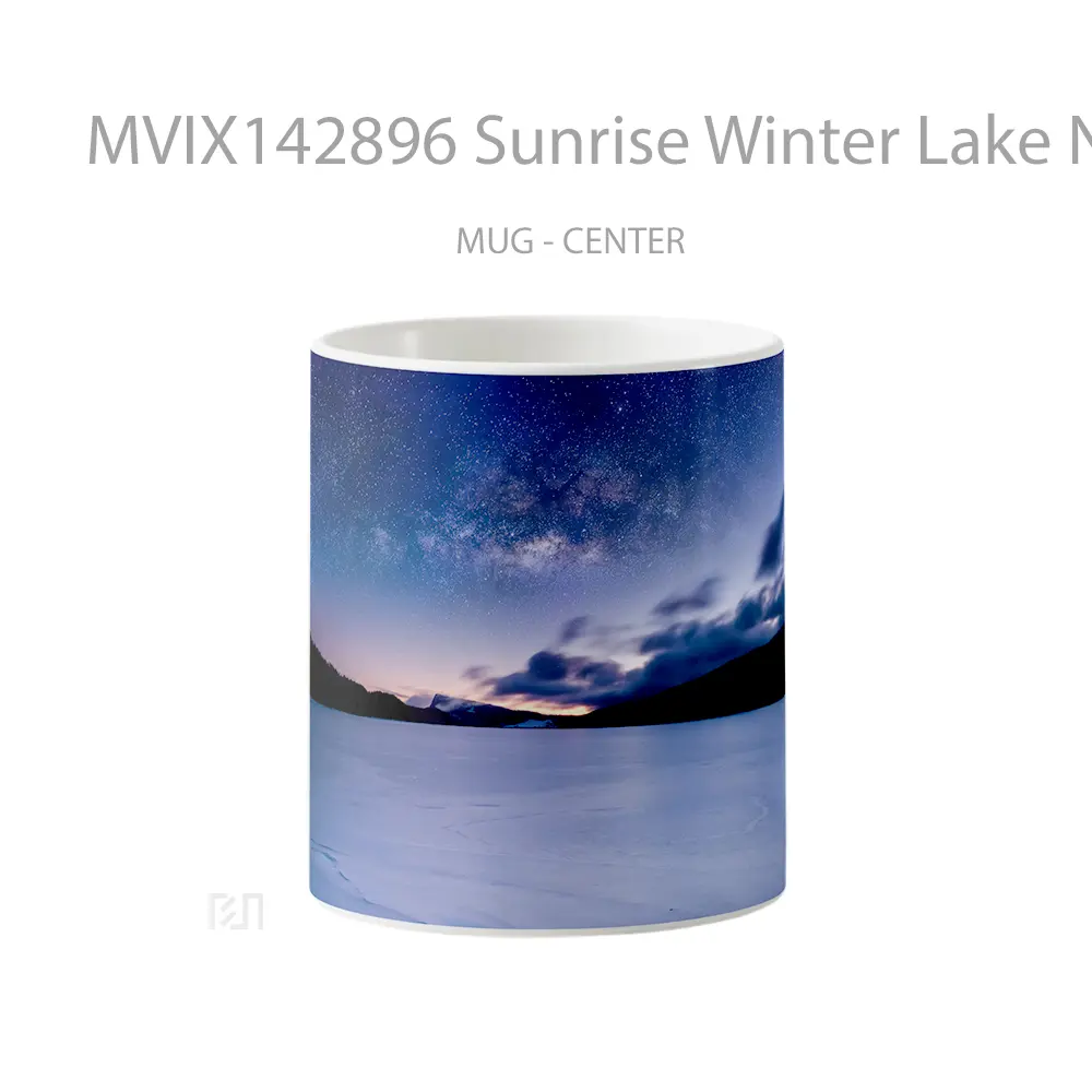 Mug Sunrise Winter Lake Night Sky Switzerland Photography Scenery Gelas Pemandangan Alam