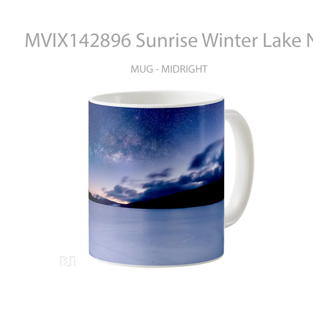 Mug Sunrise Winter Lake Night Sky Switzerland Photography Scenery Gelas Pemandangan Alam - All-side / Desain