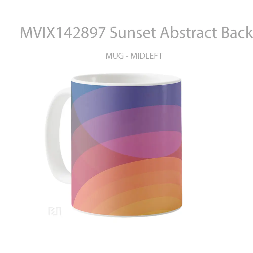 Mug Sunset Abstract Background Digital Art Gelas Pemandangan Alam - All-side / Desain