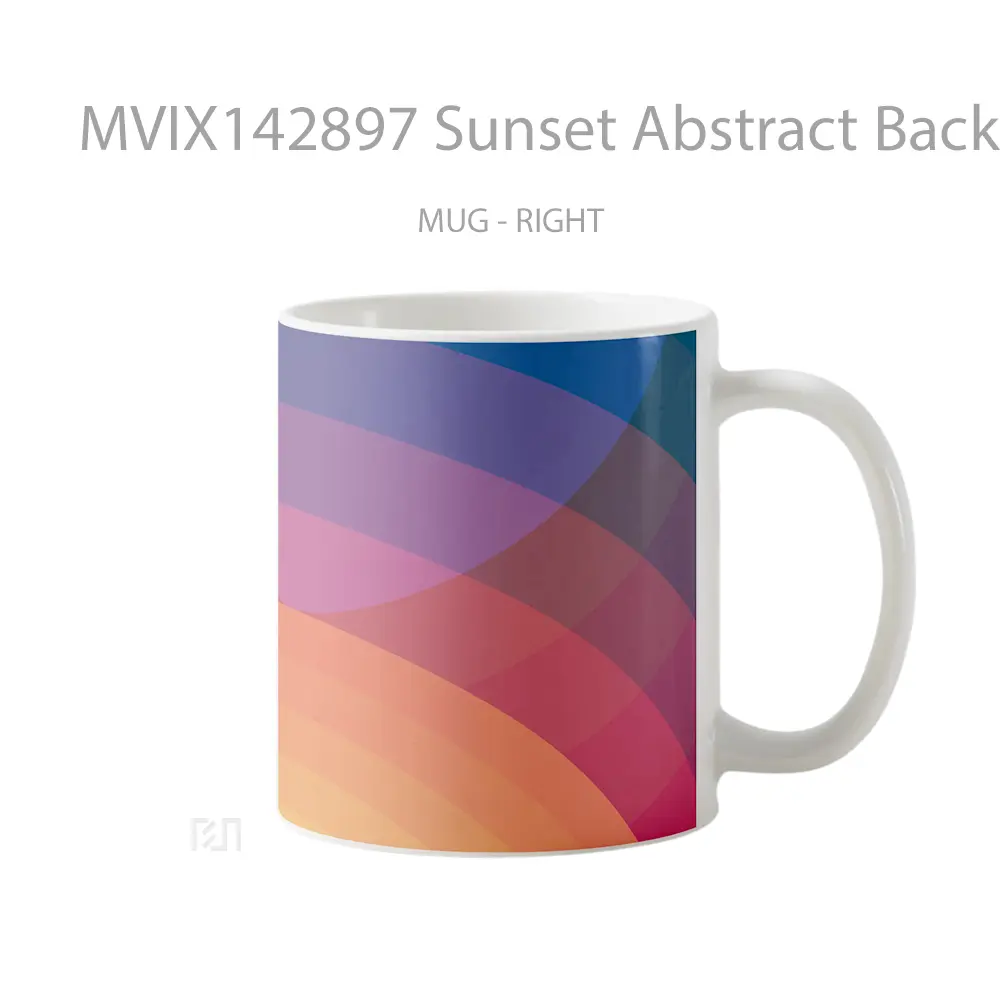 Mug Sunset Abstract Background Digital Art Gelas Pemandangan Alam - All-side / Desain