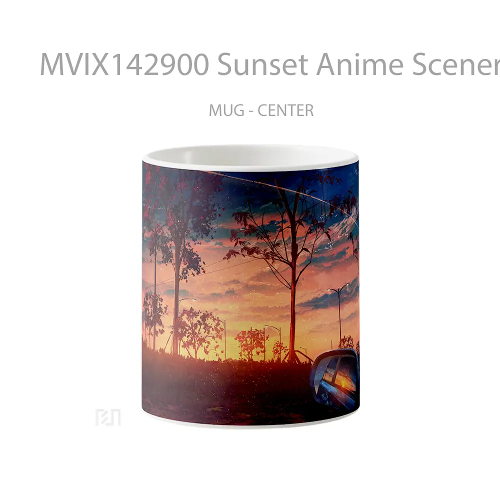 Mug Sunset Anime Scenery Art Cangkir Anime