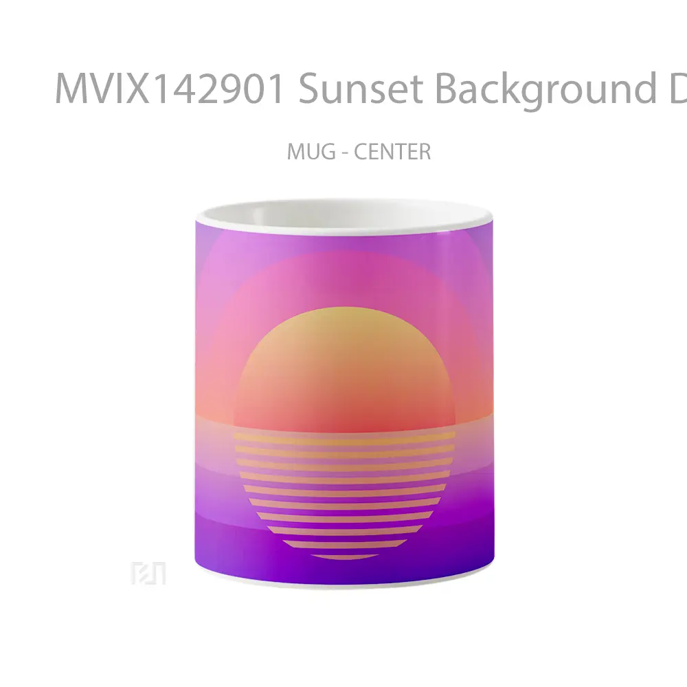 Mug Sunset Background Digital Art Gelas Pemandangan Alam