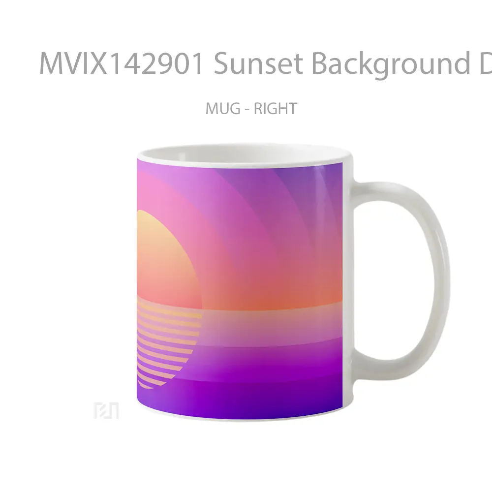 Mug Sunset Background Digital Art Gelas Pemandangan Alam - All-side / Desain