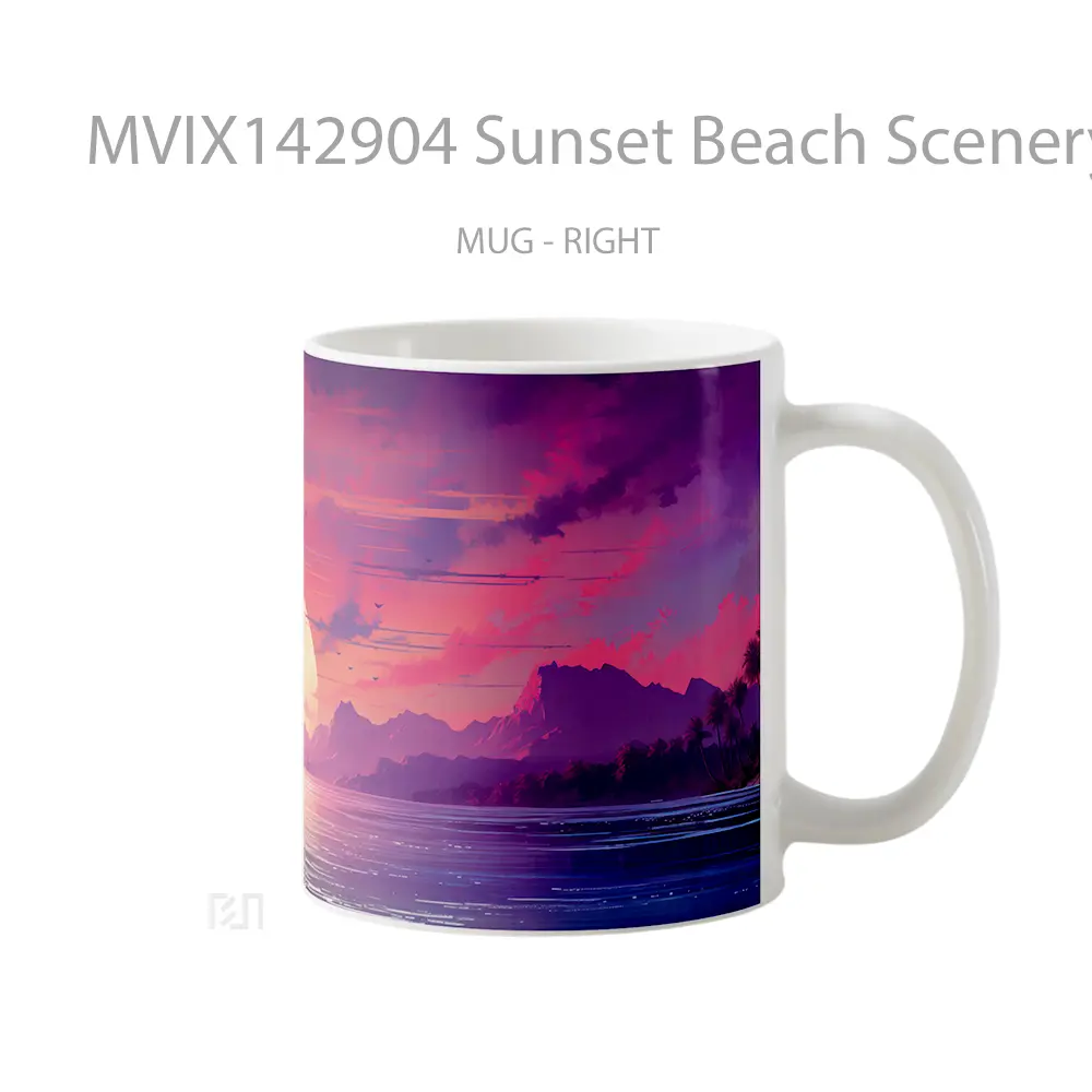 Mug Sunset Beach Scenery Digital Art Gelas Pemandangan Alam - All-side / Desain