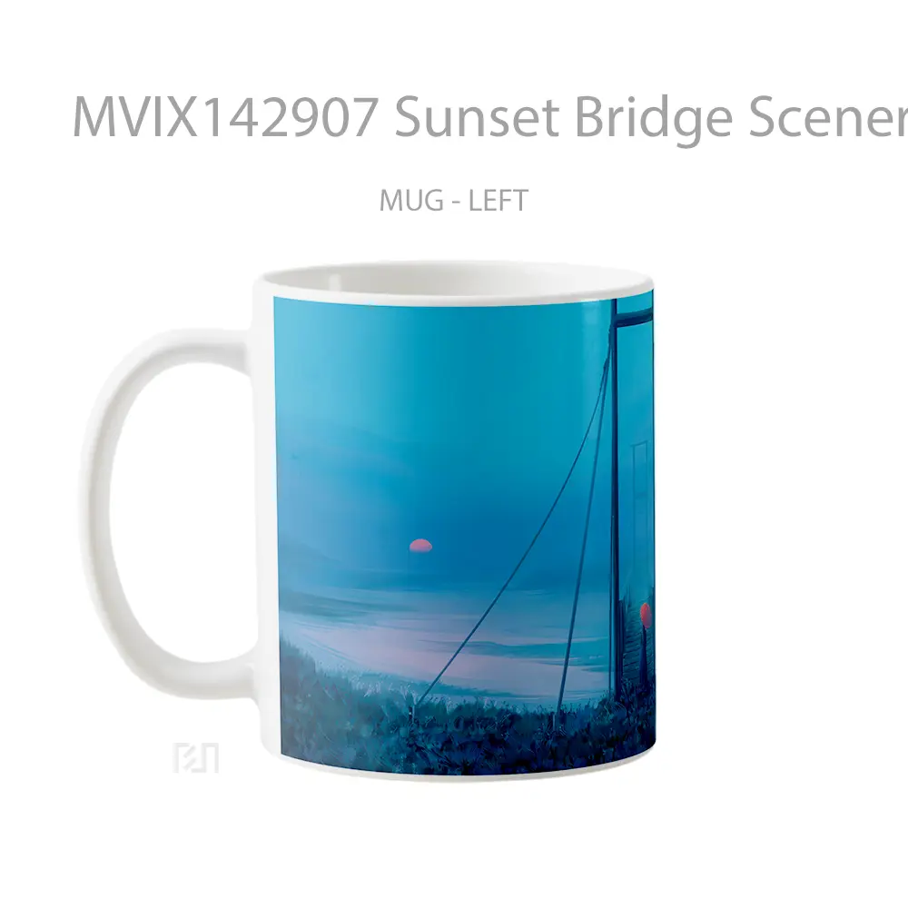 Mug Sunset Bridge Scenery Digital Ar Gelas Pemandangan Alam - All-side / Desain