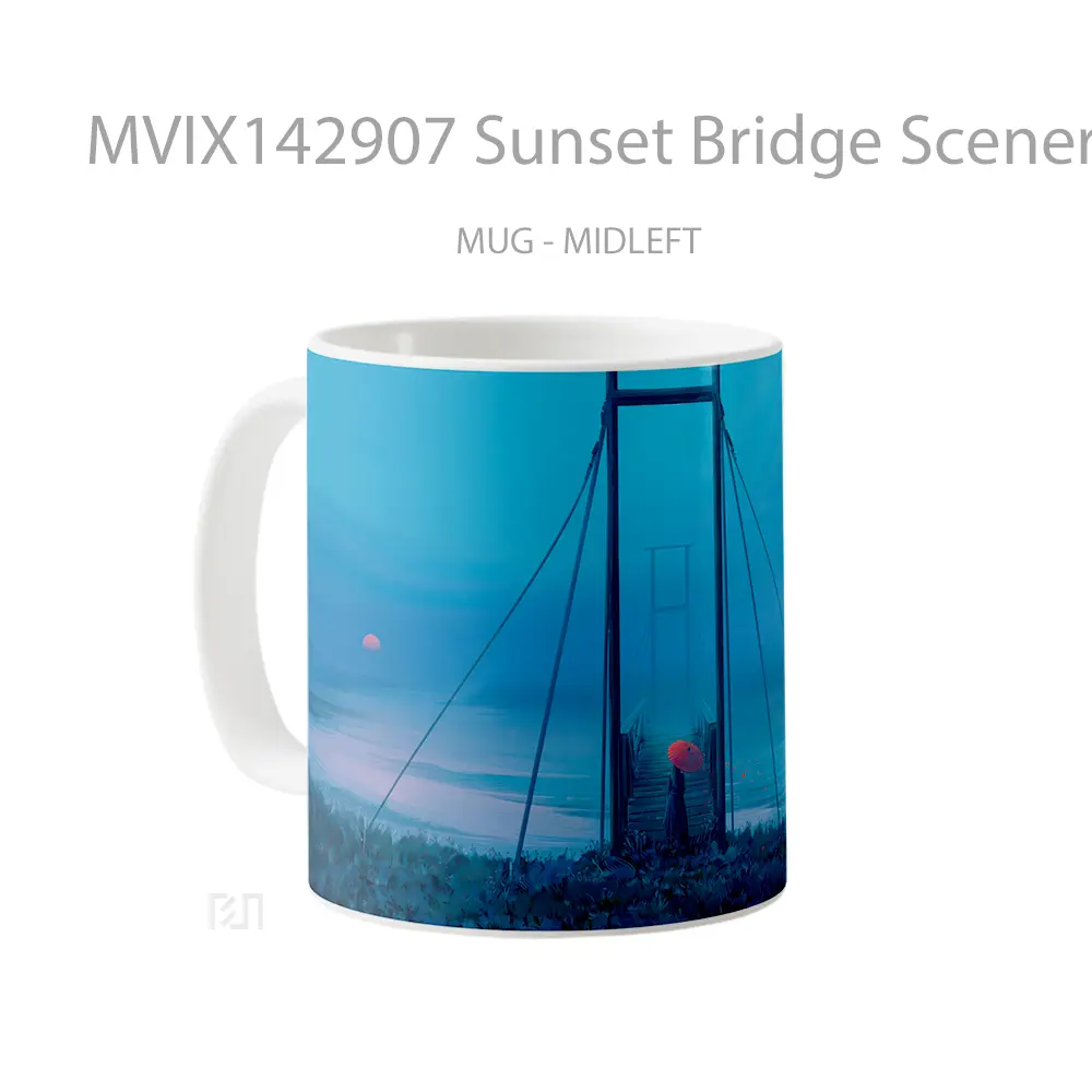 Mug Sunset Bridge Scenery Digital Ar Gelas Pemandangan Alam - All-side / Desain