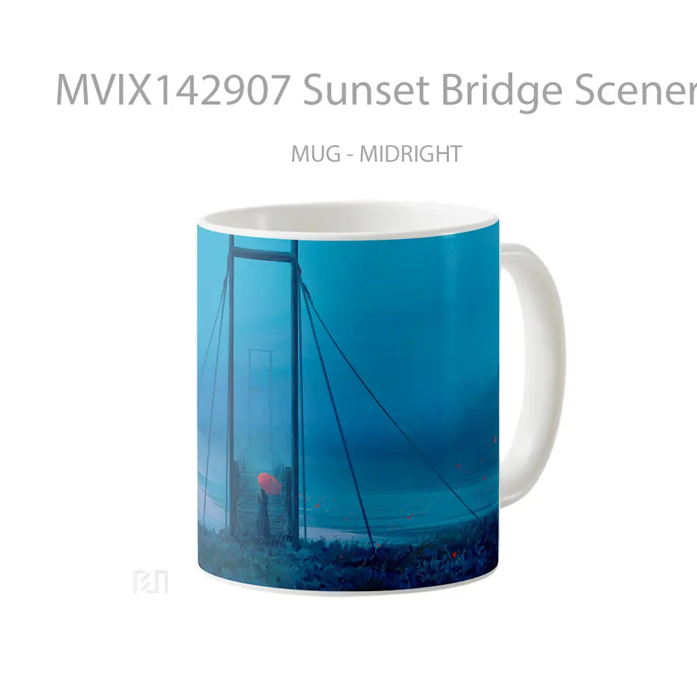 Mug Sunset Bridge Scenery Digital Ar Gelas Pemandangan Alam - All-side / Desain