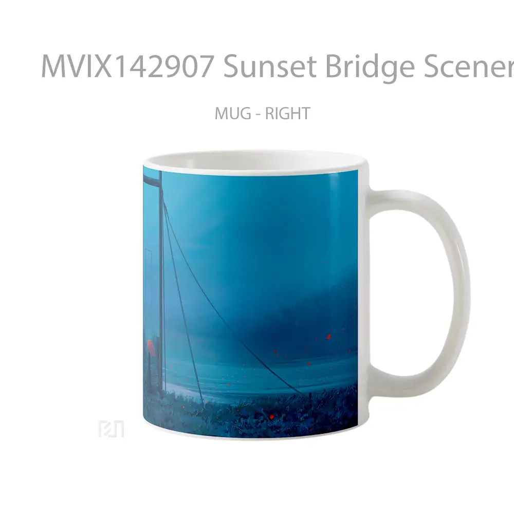 Mug Sunset Bridge Scenery Digital Ar Gelas Pemandangan Alam - All-side / Desain