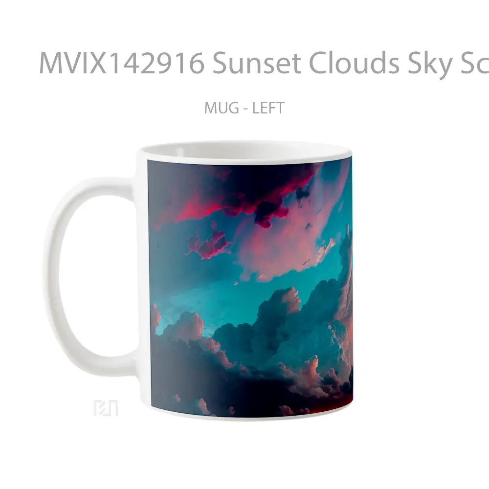 Mug Sunset Clouds Sky Scenery Gelas Pemandangan Alam - All-side / Desain