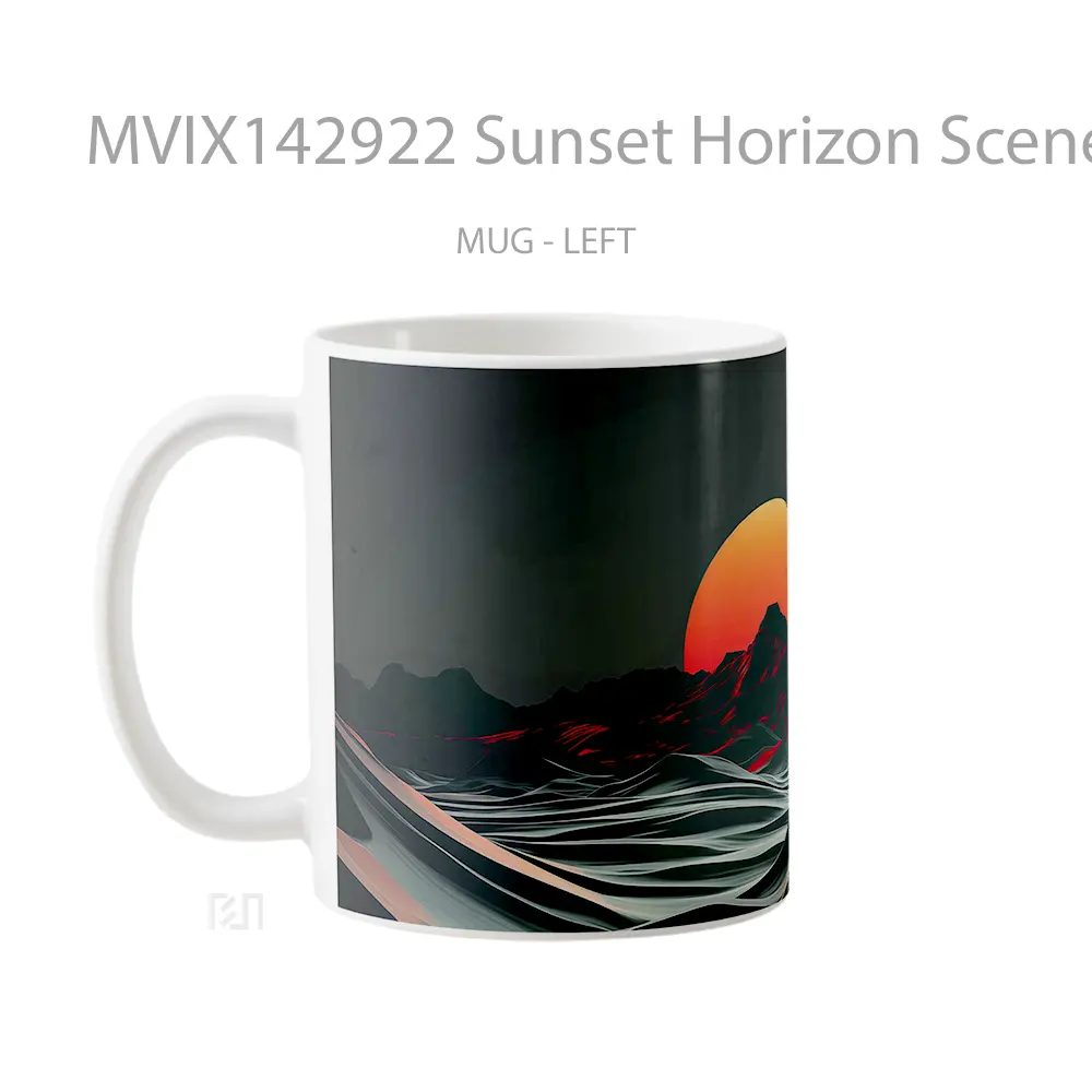 Mug Sunset Horizon Scenery Digital Art Gelas Pemandangan Alam - All-side / Desain