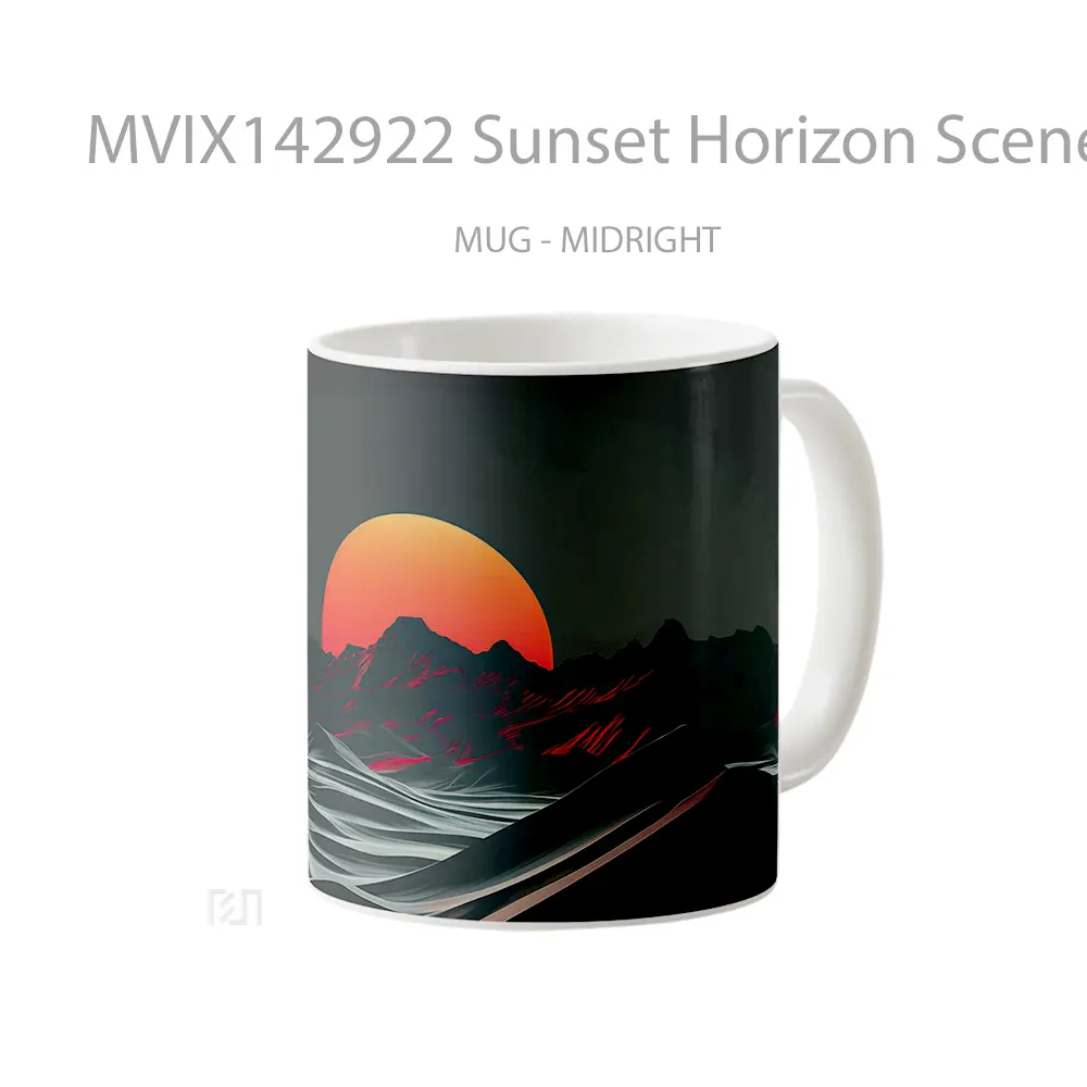 Mug Sunset Horizon Scenery Digital Art Gelas Pemandangan Alam - All-side / Desain