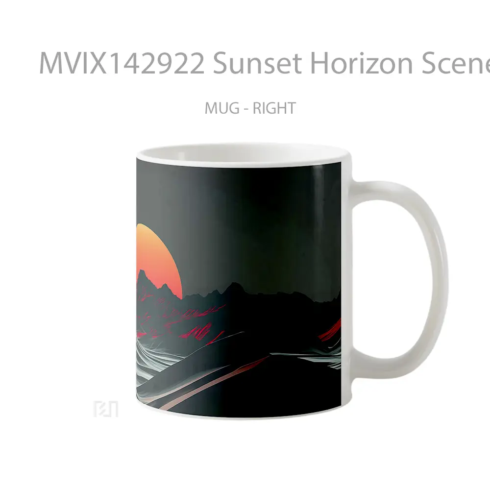 Mug Sunset Horizon Scenery Digital Art Gelas Pemandangan Alam - All-side / Desain